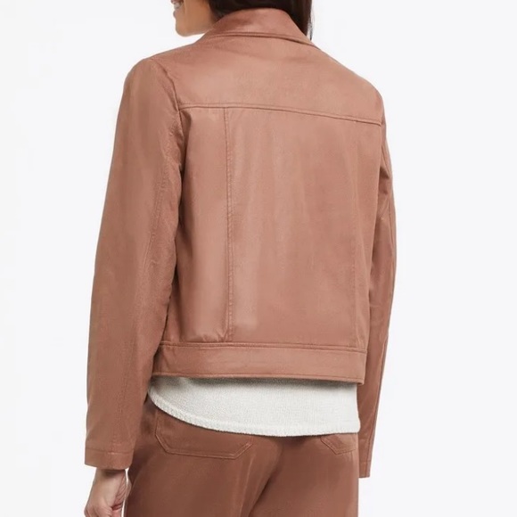 Sepia Brown Tribal Vegan Leather Set Biker Moto Jacket M Pull On Pants S - Picture 3 of 13